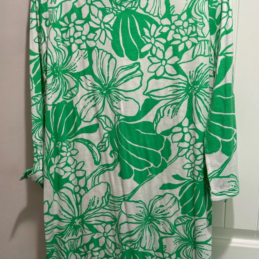 Lilly Pulitzer Green and White Floral Shift Dress
